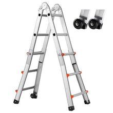11 FT Telescoping A-Frame Ladder Compact Aluminum Extension Ladder 330 LB Capacity