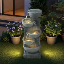 5-Tier Bowl Water Fountain 31.5" Floor Standing with LED Light & Pump Indoor/Outdoor Garden Decor