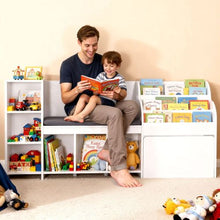 Kids Reading Nook with Bookshelf & Storage Bench (White)