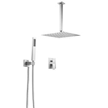12" Square Ceiling Mount Rainfall Shower System – (Brushed Nickel)