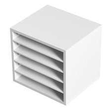 13.9" x 12" x 13" Literature Organizer 5-Compartment Office Mailbox with Adjustable Shelves for Office Home Classroom Mailrooms (White)