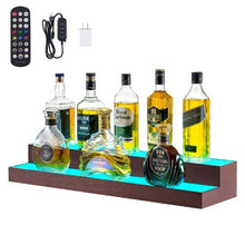 30-Inch LED Lighted Liquor Bottle Display with RF Remote & App Control for 15 Bottles