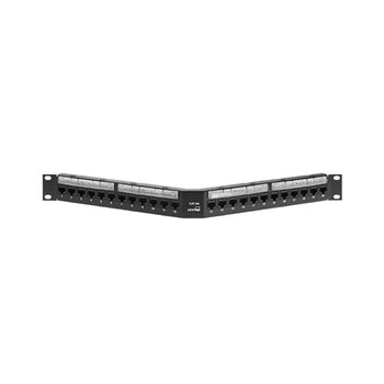 1RU Cat 6A Angled 110-Style Patch Panel 24-Port 6A587-U24