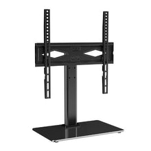 Swivel Universal TV Stand for 32-55" TVs, Height Adjustable Portable Floor Stand with Tempered Glass Fixed Screen Size: 81.3-139.7 cm