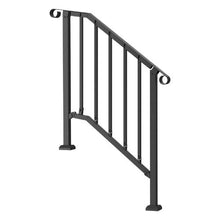 2-3 Steps Black Porch Deck Handrails for Outdoor for Seniors