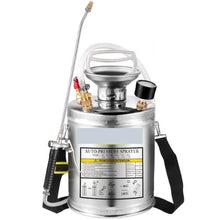 1-Gallon Stainless Steel Sprayer 12-Inch Wand 3-Ft Hose Pressure Gauge & Adjustable Nozzle