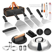 28PCS Griddle Accessories Kit Stainless Steel Flat Top Grill Tools with Spatula Burger Press & Carry Bag