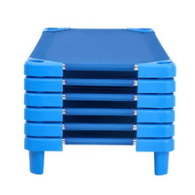 52" x 23" Blue Stackable Toddler Nap Cots with Portable Daycare Beds for Preschool & Kids (Pack of 6)
