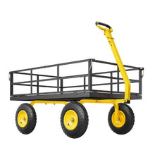 1200 LBS Steel Garden Cart 2-in-1 Utility Wagon with 13" All-Terrain Tires Removable Mesh Sides & Rotating Handle