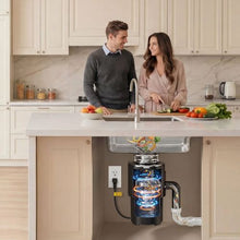 3/4HP 1500RPM Continuous Feed Garbage Disposal with 3-Bolt Mount & Splash Guard