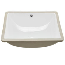 20.28" x 15.16" Rectangular Undermount Bathroom Sink White Ceramic Basin with Overflow