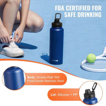 40 oz Stainless Steel Insulated Water Bottle Wide Mouth Leakproof Double-Walled