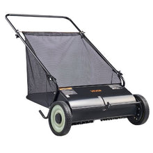 26-Inch Push Lawn Sweeper 7 Cu. Ft. Hopper 4 Brushes Steel Frame Rubber Wheels