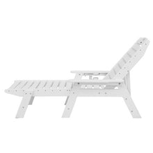 HDPE Chaise Lounge Chair 6-Position Adjustable Patio Lounge Chair with Cup Holder 400 lbs Capacity (White)