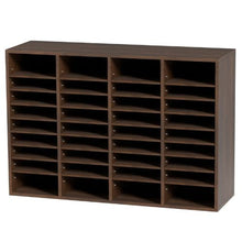 36-Compartment Wooden Literature Organizer Mail Sorter – (Brown)