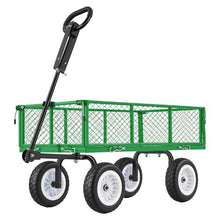900 LBS Steel Garden Cart Heavy-Duty Wagon with 10" Tires, Detachable Panels & Adjustable Handle