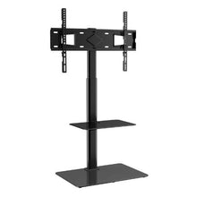 Swivel TV Stand Mount for 32-65" TVs, Height Adjustable Portable Floor Stand with Tempered Glass Fixed Screen Size: 81.3-165.1 cm