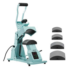 Hat Heat Press 4 Interchangeable Platens Temperature & Time Control HTV & Sublimation (Green)
