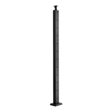 42" Black Deck Railing Post Stainless Steel Horizontal Holes