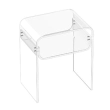 Clear Acrylic 2-Tier Side Table with Storage Shelf 11.8 x 15.7 x 19.7-Inch