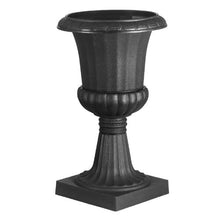 16.5" Plastic Urn Planters Classic Flower Pots for Indoor & Outdoor Décor (Set of 2) Black