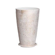21" Tall Outdoor Planters Large Round Stone Finish Flower Pots (Set of 2)