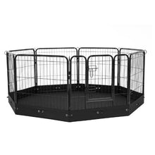 Dog Playpen 8-Panel 24" Foldable Metal Fence with Door Bag & Pad