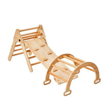 5-in-1 Pikler Triangle Set – Medium Wooden Montessori Climbing Gym with Ramp & Arch for Toddlers (1–3 Years)