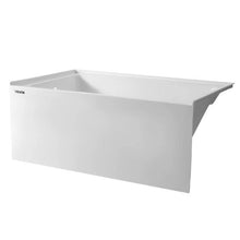 48" x 30" Contemporary Alcove Acrylic Bathtub Soaking Tub with Left Hand Drain Overflow Hole Integral Flange (White)