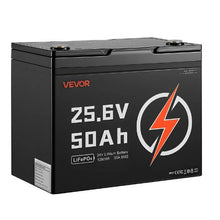 24V 50Ah LiFePO4 Battery Bluetooth 30A BMS 1280Wh Deep Cycle Low Temp Protection for RV Marine