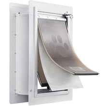 12.28" x 17.13" Pet Door Metal Frame with Lock and 3-Flap System Weatherproof Doggy Door for Cat Doggie Kitties