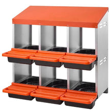 2-Tier Chicken Nesting Box 6-Compartment Roll-Out Egg Box for Hens Ducks & Poultry