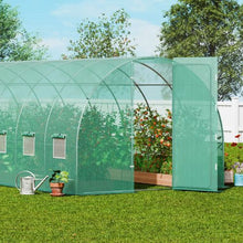 28 x 10 x 7.5' Ft Green Galvanized Frame PE Cover Walk-in Tunnel Greenhouse VV-TG-206-PE