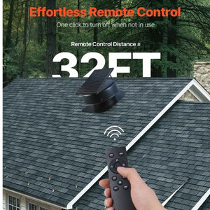 50W 3000 CFM High Airflow Solar Roof Attic Exhaust Fan with Smart Thermostat Remote Control