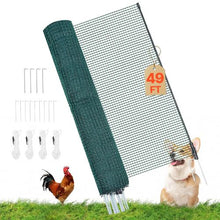 3 x 49.2 FT (15 m ) Plastic Mesh Fencing Garden Safety Fences Netting with Double-Spike Stakes For Temporary Fence with Posts