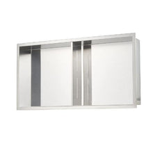 13 x 25 Inch Stainless Steel Shower Niche Recessed Double Shelf Organizer (Silver)
