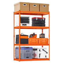 4-Tier Heavy Duty Garage Storage Shelves 2400 lbs Capacity Adjustable Metal Shelving Unit 20" D x 40" W x 60" H (Orange)