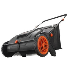 21-Inch Push Lawn Sweeper 3.5 Cu. Ft. Hopper 2 Brushes Steel Frame Plastic Wheels Leaf & Grass Collector