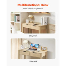 Light Wood Small Kids Desk with Drawers – Modern Rectangle MDF Study Table for Bedroom Home & Office