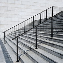 36" Black Stainless Steel Stair Railing Post with Pre-Drilled 30° Holes