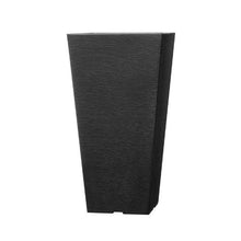 22" Tall Outdoor Planters Black Square Flower Pots (Set of 2)