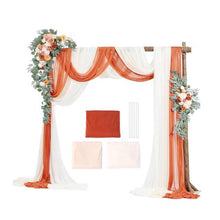 33' Ft Burnt Orange Wedding Arch Draping Fabric Reception Backdrop Wedding Decoration Artificial Wedding Arch Flowers Kit XH-HQ07 (Pack of 5)