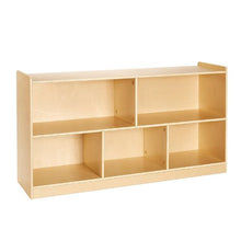 45-Inch Montessori Bookshelf 5-Section Toy Storage Organizer for Kids Daycare Furniture (Brown)
