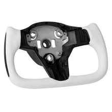 Tesla Model 3 Steering Wheel 2016–2023 Carbon Fiber Flat-Bottom Design Heated Leather Grip (White)
