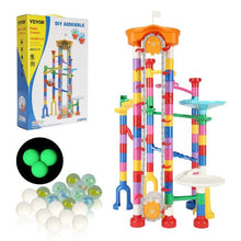 230-Piece Marble Run Set with Motorized Elevator 15 Plastic Marbles STEM Race Track Toy for Kids 3+