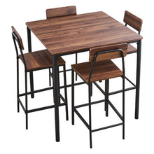 35 In Bar Table Set with Rounded Edge Design with Four Stools for Living Room and Kitchen