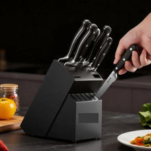 15-Piece High Carbon Stainless Steel Knife Set with Sharpener & Wooden Block