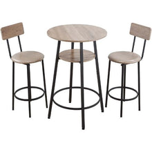 23.5 In Bar Table Set with Two Stools for Office Desk Breakfast Corner (Light Gray Black)