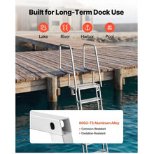 6-Step Dock Ladder 81.3" Flip-Up Aluminum Alloy Pontoon Boat Swim Ladder 350 lbs Weight Capacity