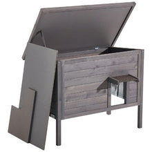 Heated Outdoor Cat House with Insulation PVC Flap Door Heating Pad and Openable Roof 34" x 21" x 27" for 1-3 Cats